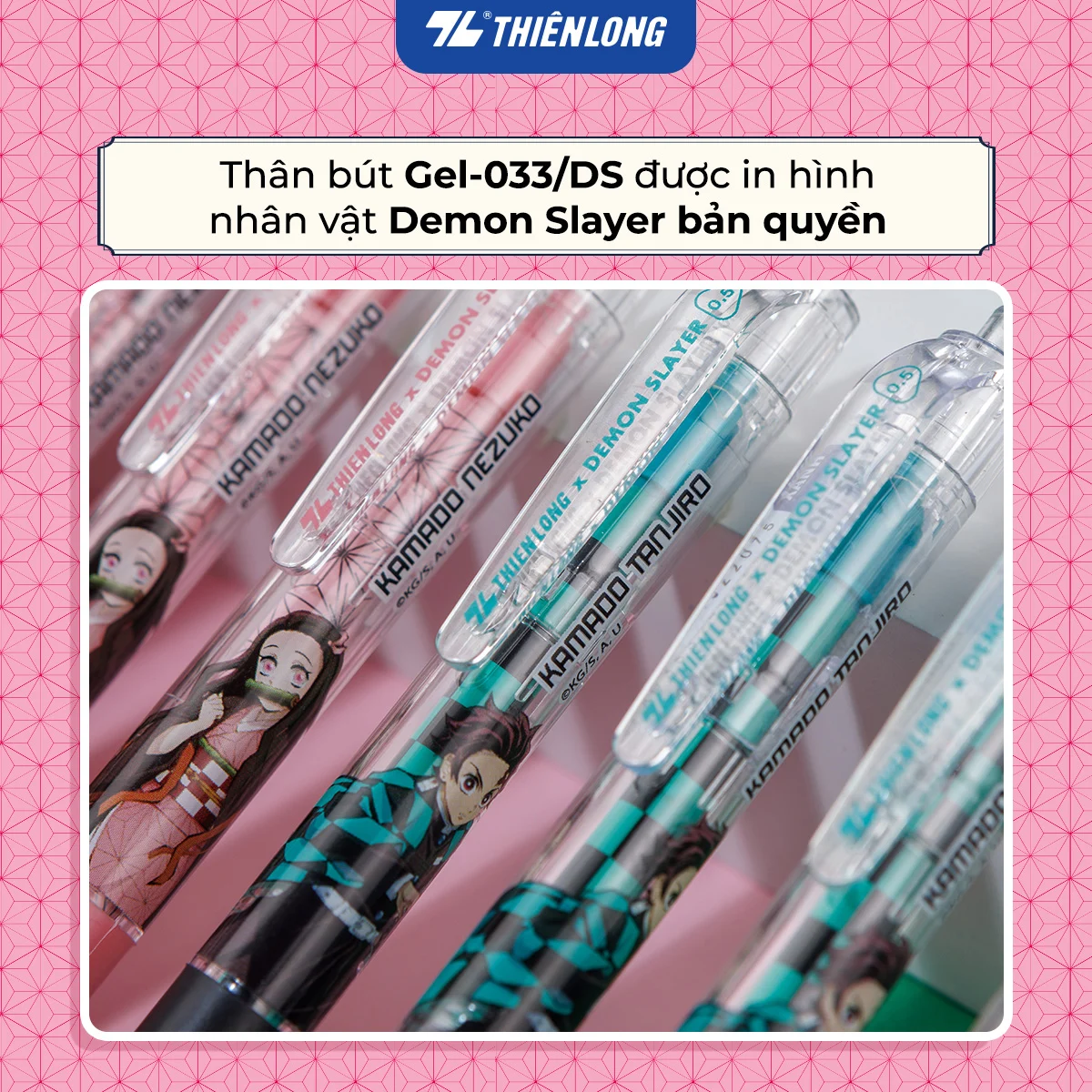 Combo 5/10/20 Bút gel Quick Dry Thiên Long Gel-033/DS Phiên bản đặc biệt Demon Slayer - Mực khô siêu nhanh