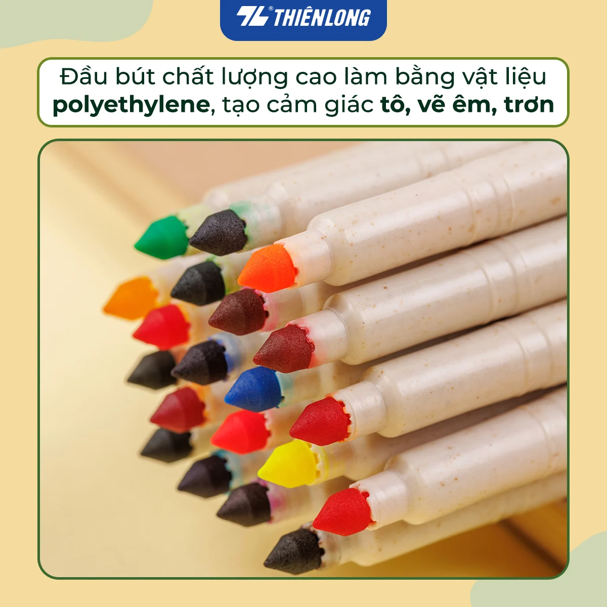 Bút lông 20 màu Fiber Pen Thiên Long Colokit ECO Style FP-C012/ECO - Chất liệu từ vỏ cám trấu